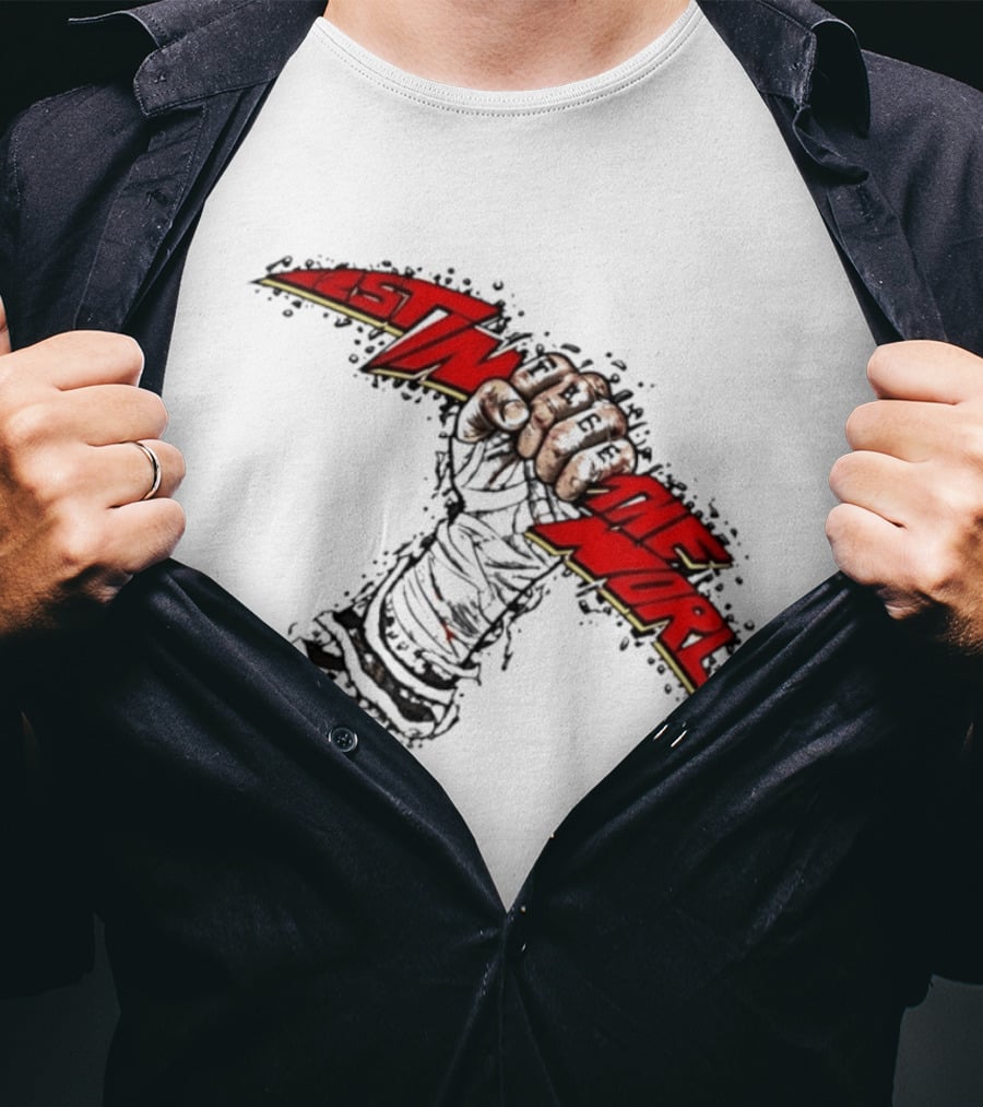 MMA Fighter Fist Power Justin The World Red And Black T-Shirt