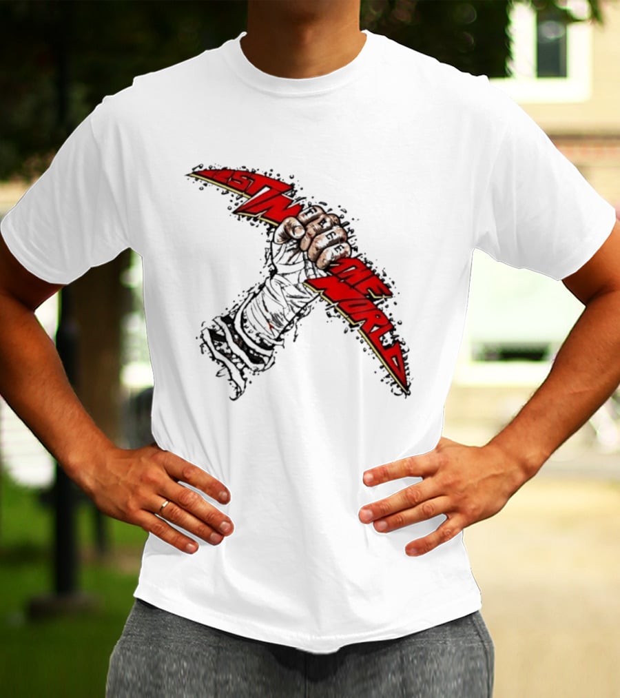MMA Fighter Fist Power Justin The World Red And Black T-Shirt