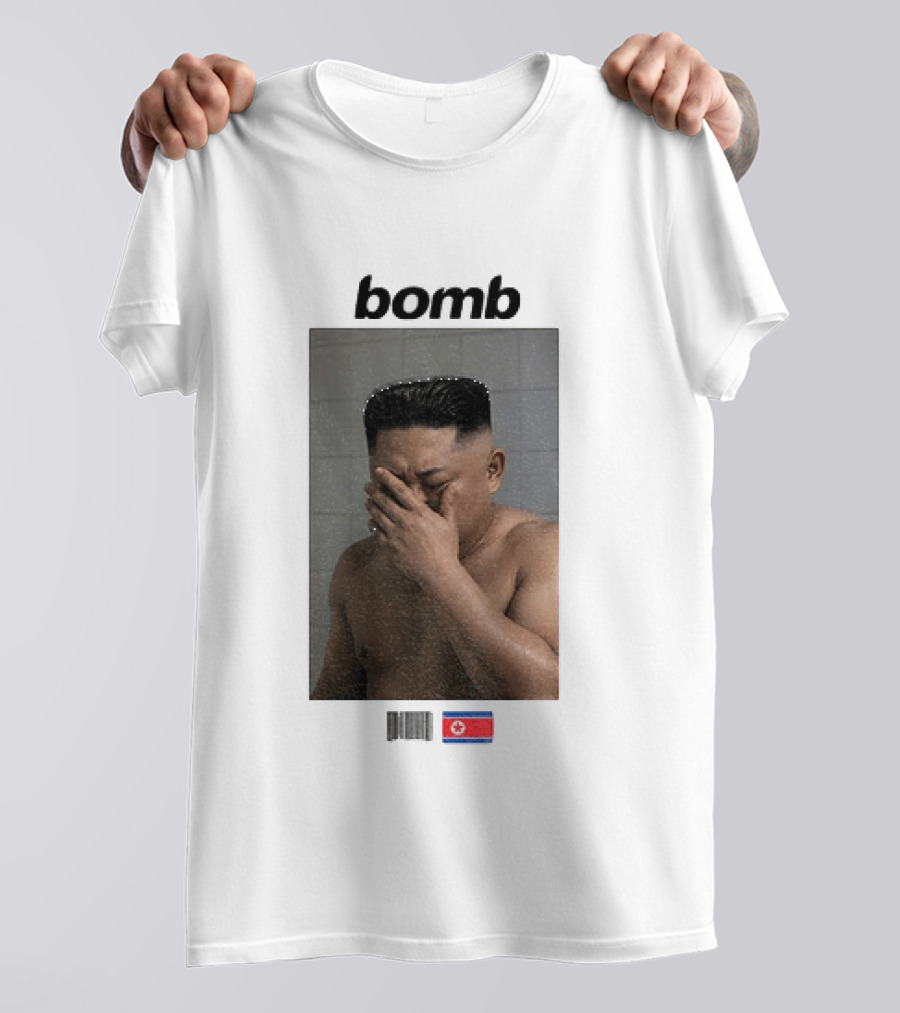 Kim Jong Un Bomb Meme Bathroom North Korea Flag T-Shirt