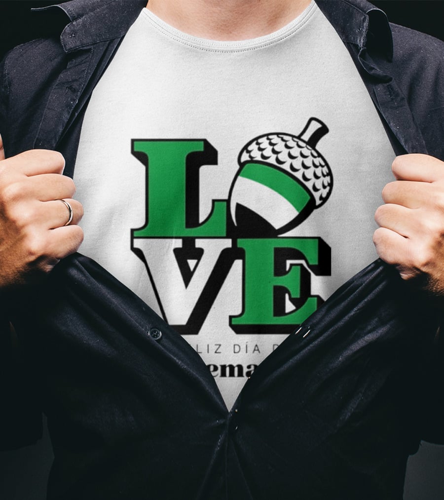 Love Feliz Día De Extremadura Acorn Icon Spain Celebration T-Shirt