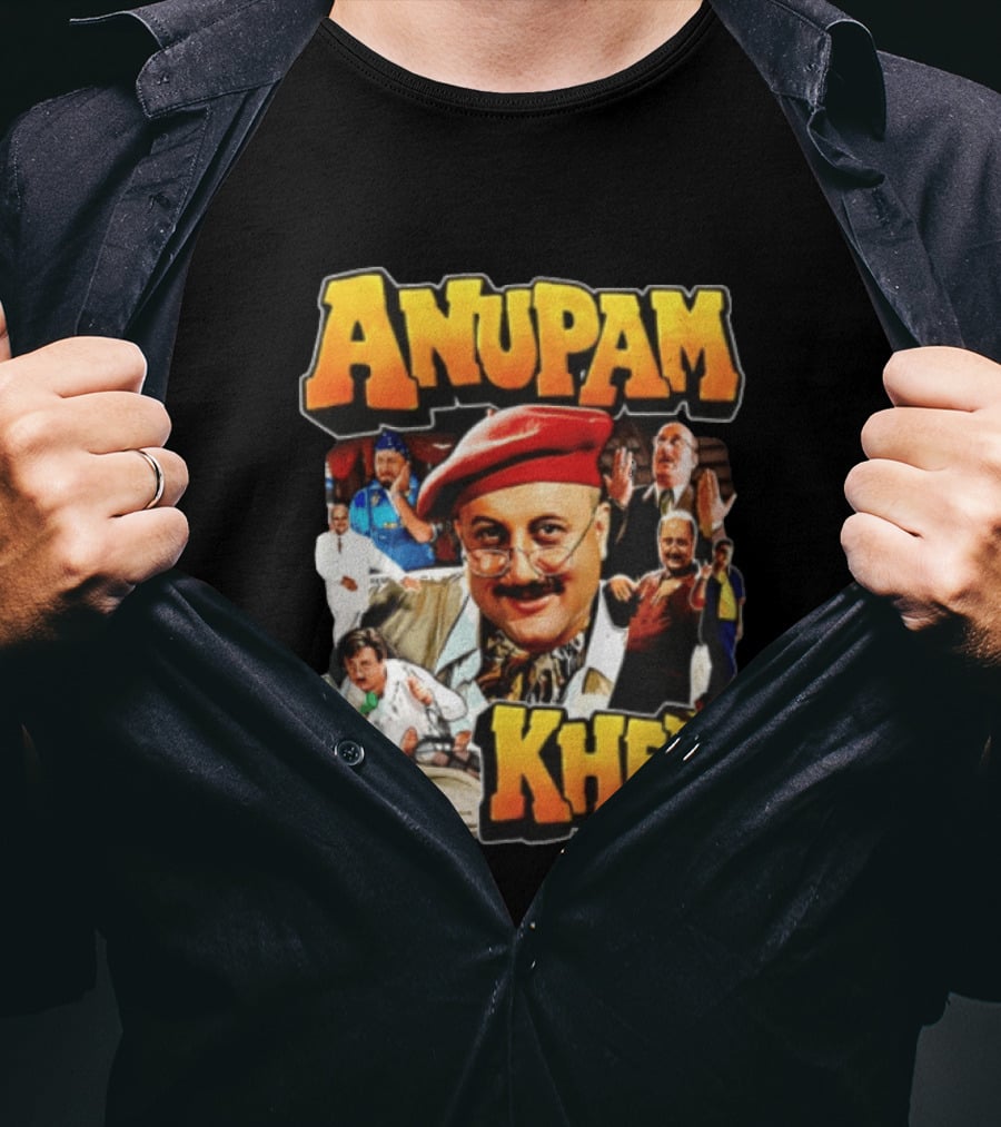 Anupam Kher Iconic Characters Collage T-Shirt