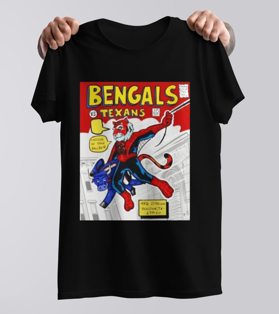 Bengals Vs Texans Week 2 Game Day NRG Stadium Houston 1PM EST Comic T-Shirt