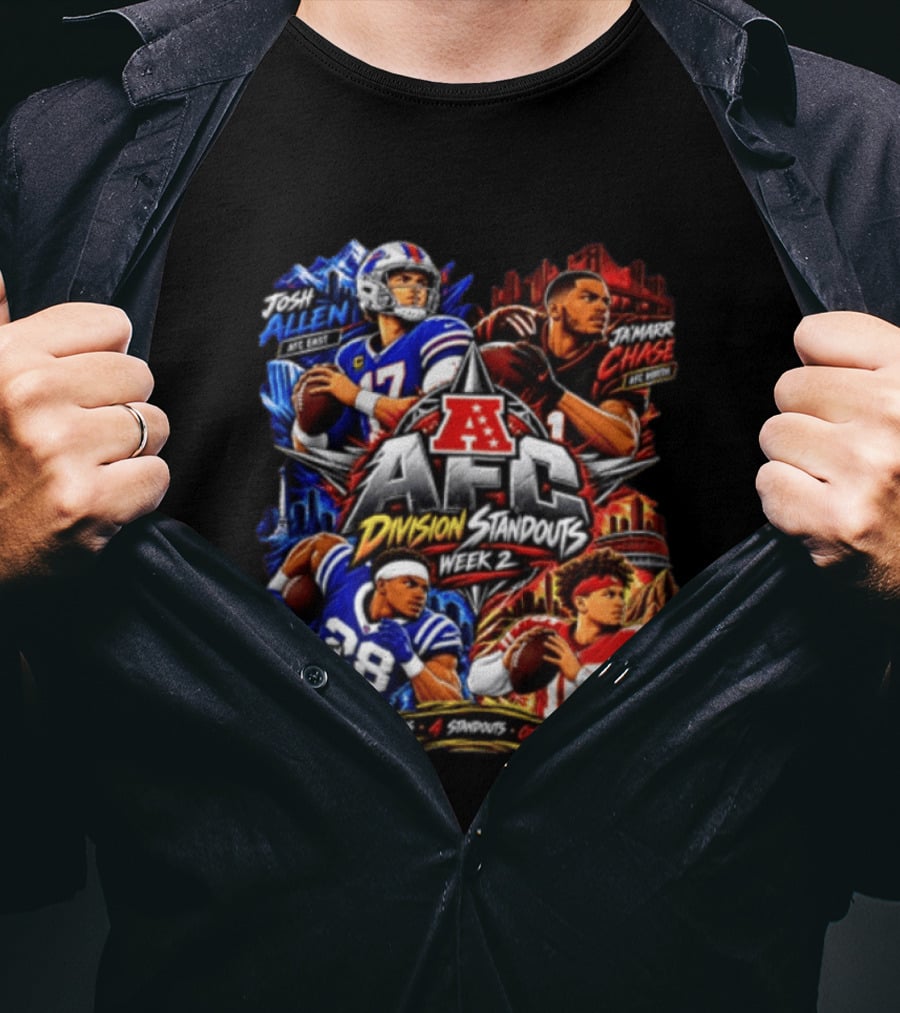 AFC Division Standouts Week 2 Josh Allen Ja'Marr Chase Jonathan Taylor Patrick Mahomes T-Shirt