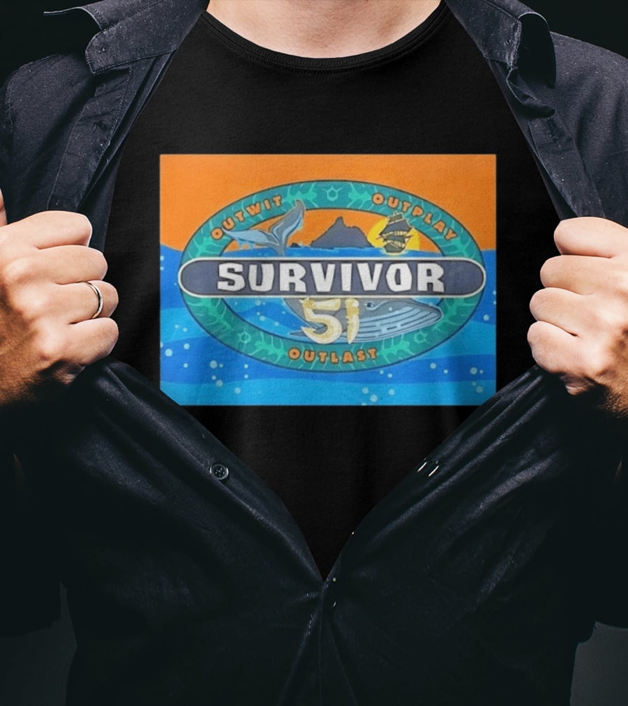 Survivor 51 Outwit Outplay Outlast Whale And Ship Reality TV T-Shirt