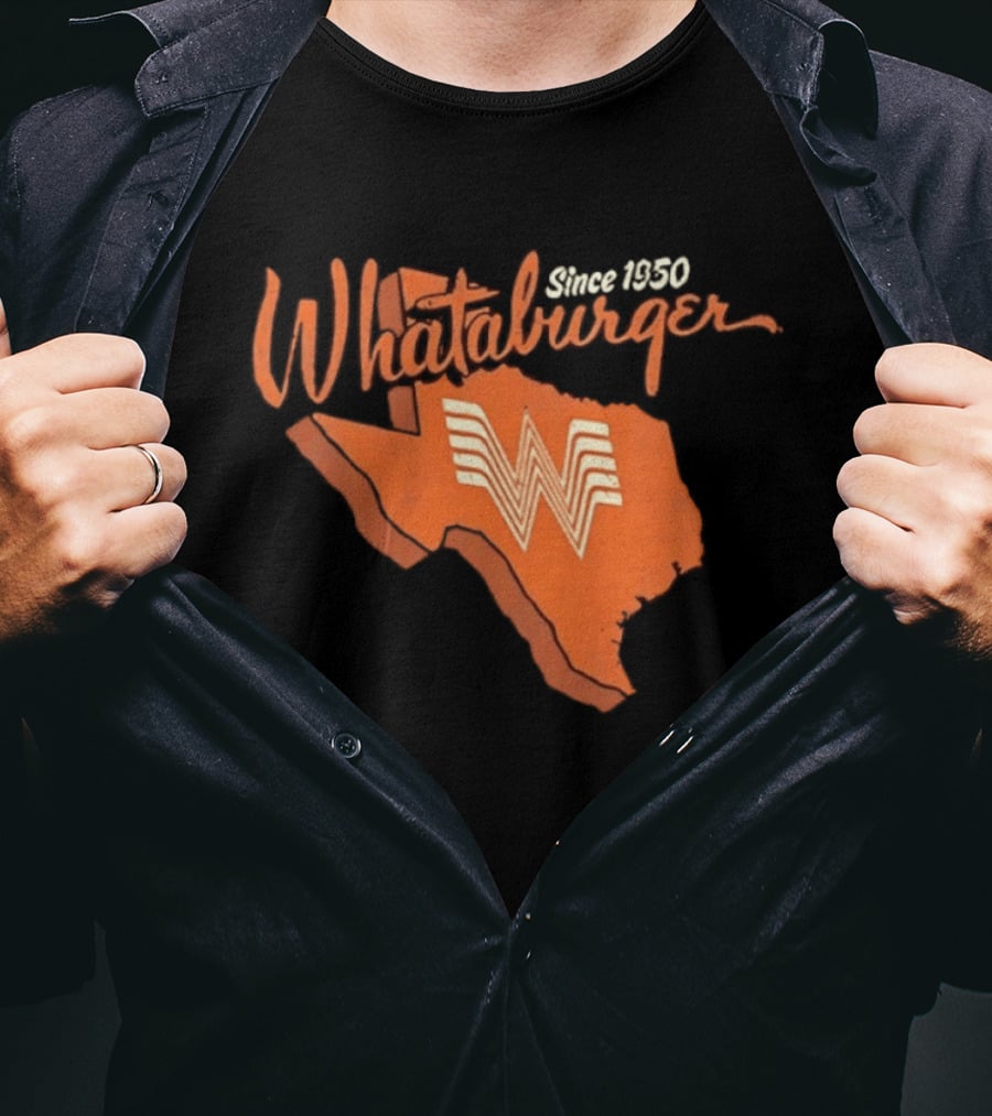Whataburger Since 1950 Texas State Outline Distressed T-Shirt