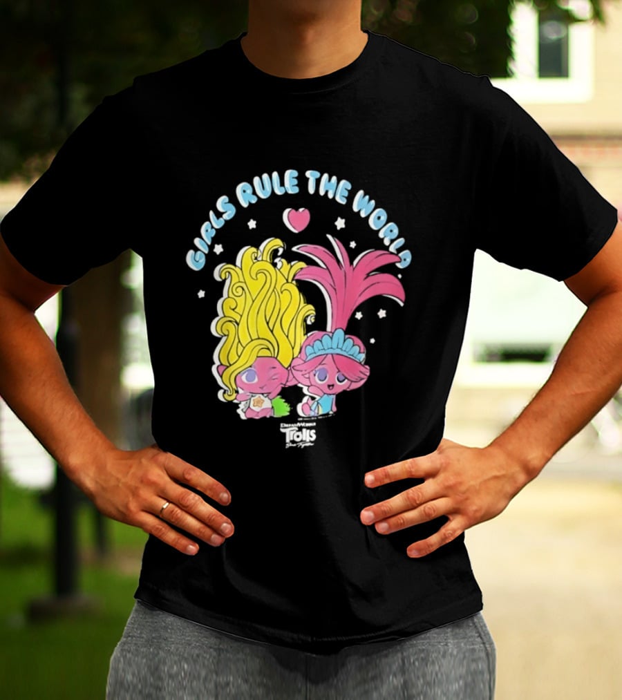 DreamWorks Trolls Band Together Girls Rule The World Bright Colorful T-Shirt