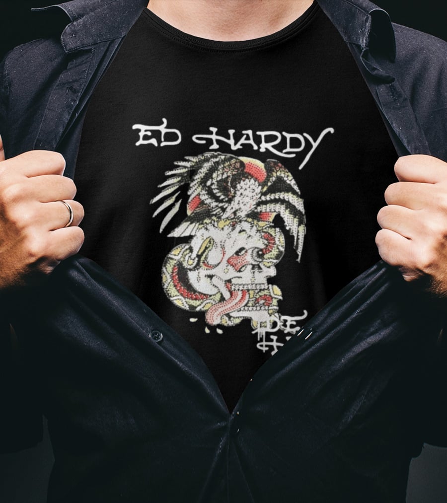 Ed Hardy Skull Eagle Rhinestone Y2K Fashion T-Shirt
