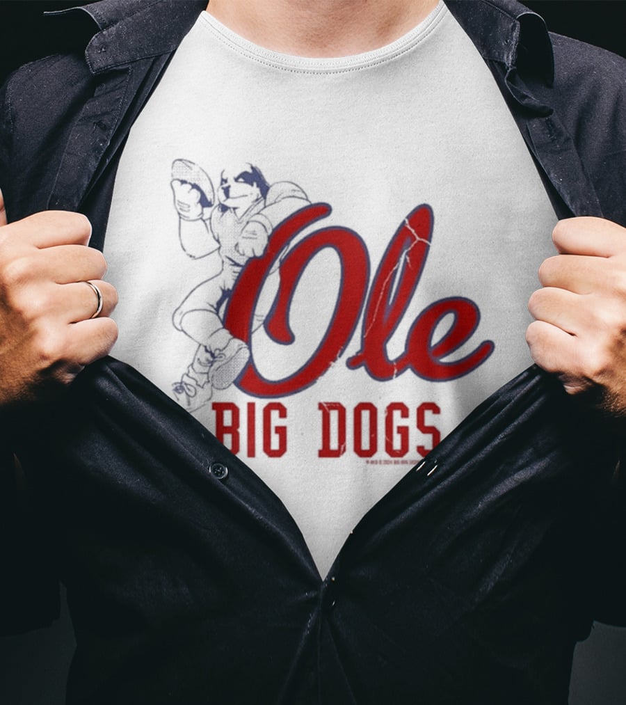Ole Big Dogs Mississippi Football Spirit BDCF T-Shirt