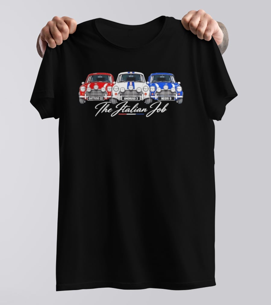 The Italian Job Gattuso 22 Amoruso 3 Negri 9 Mini Cooper Racing T-Shirt