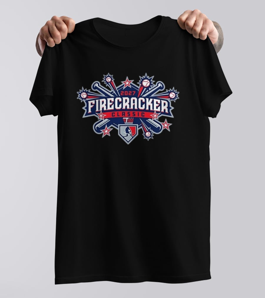 2027 Firecracker Classic Baseball Celebration With Stars And Bats T-Shirt