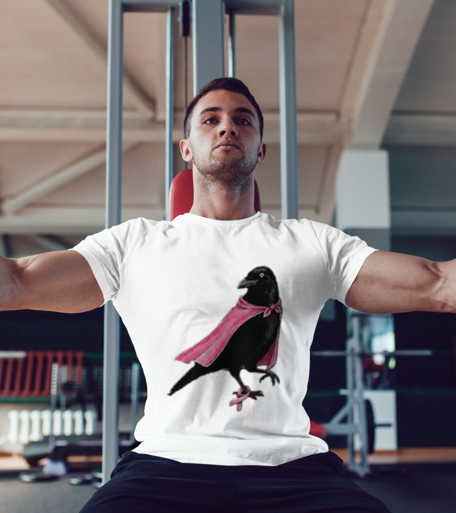 Breast Cancer Awareness Month Pink Ribbon Crow We Wear Pink In October T-Shirt