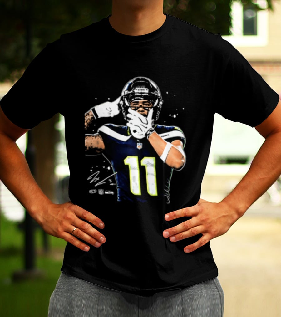 Geno Smith Seattle Seahawks Number 11 Pointing Gesture T-Shirt