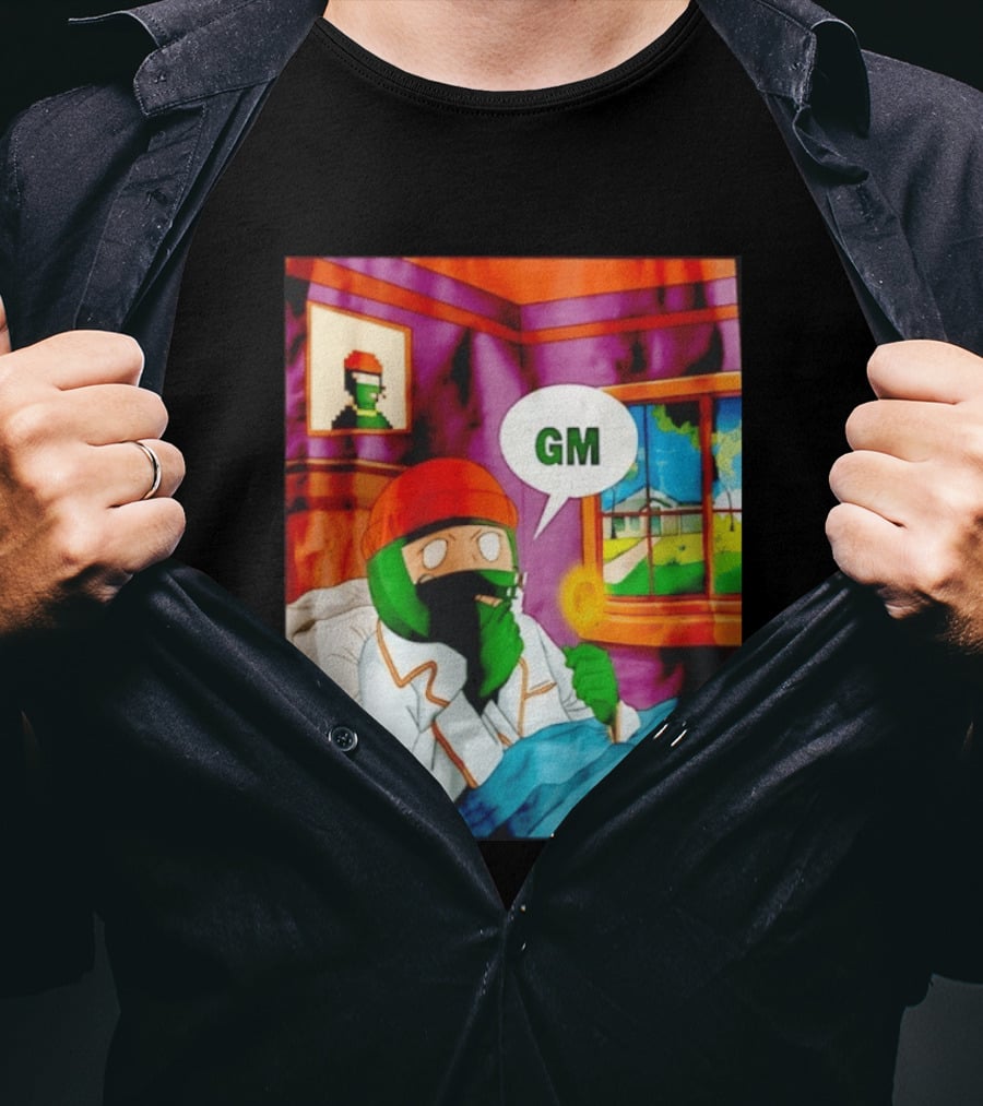 GM Crypto Morning Pepe Bitcoin Meme Blockchain T-Shirt