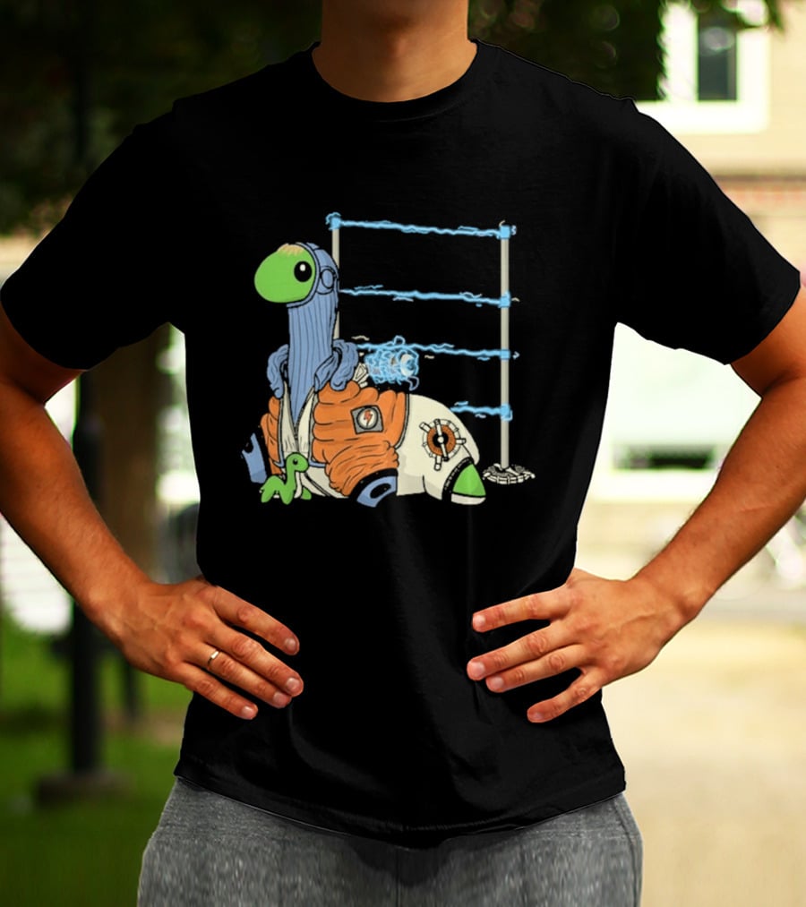 Wattson Nessie Apex Legends Character With Baby Nessie And Fences T-Shirt