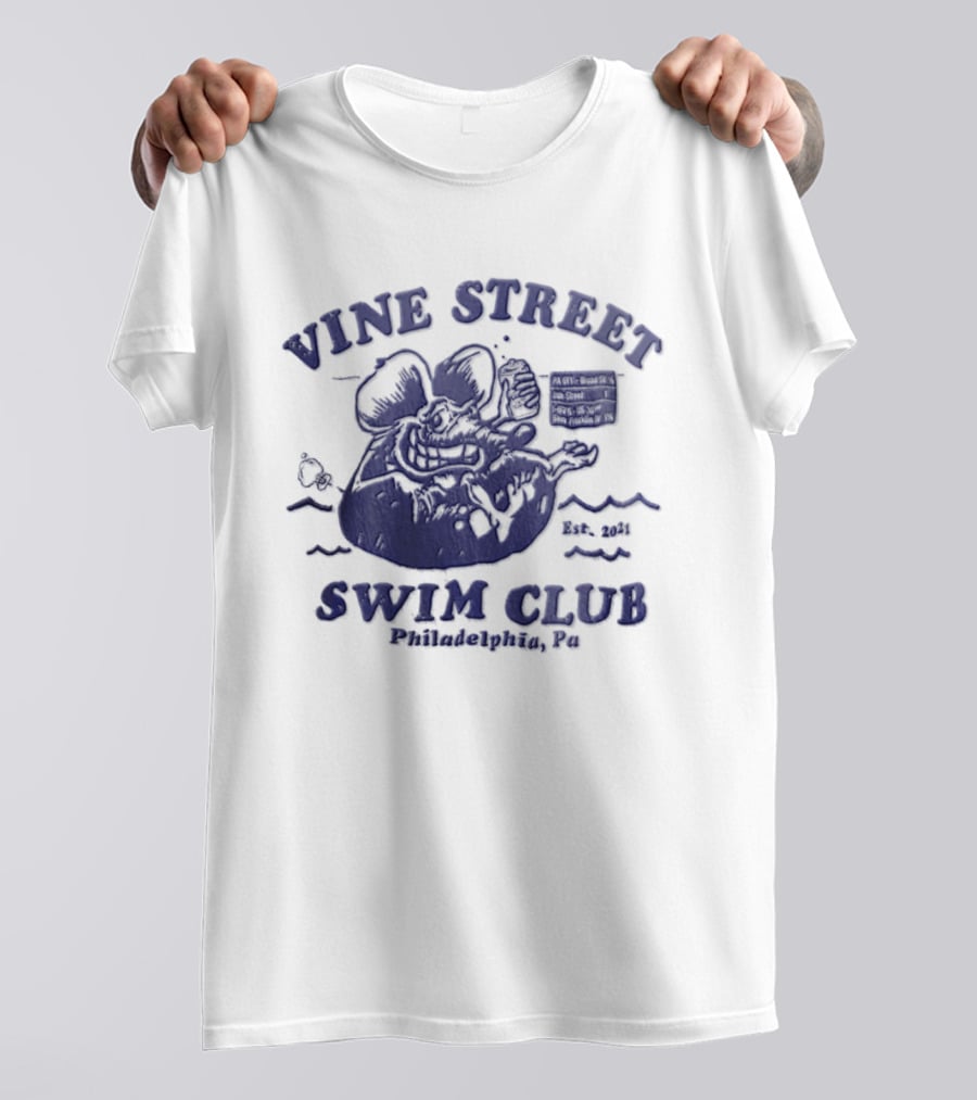 Vine Street Swim Club Philadelphia PA 2021 Rat Floating T-Shirt