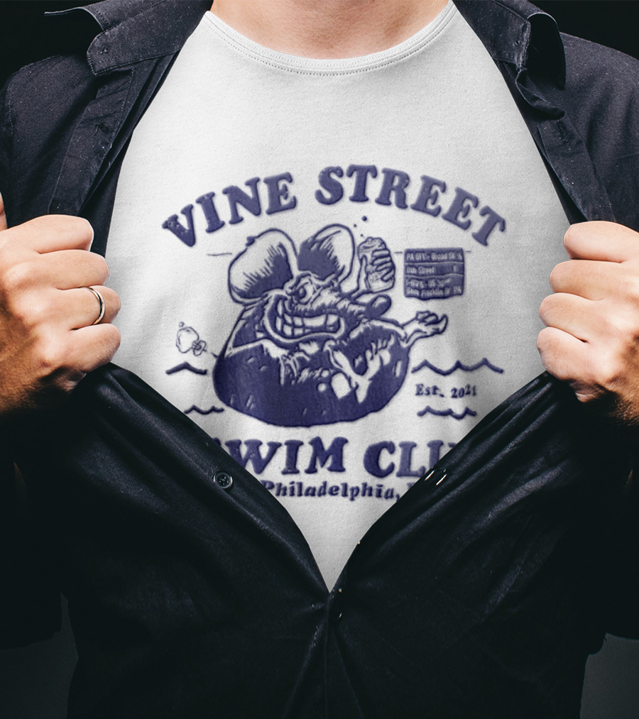 Vine Street Swim Club Philadelphia PA 2021 Rat Floating T-Shirt