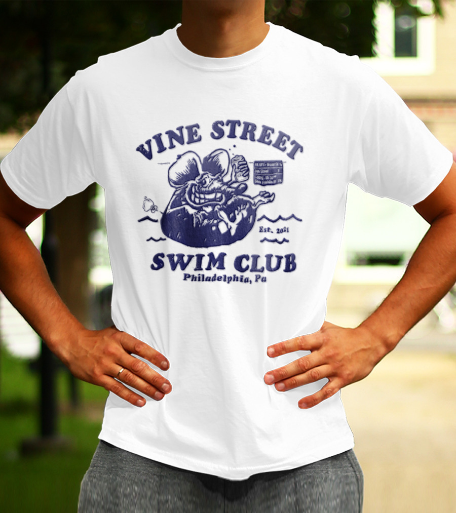 Vine Street Swim Club Philadelphia PA 2021 Rat Floating T-Shirt