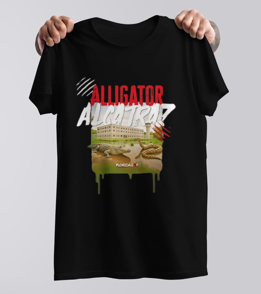 Alligator Alcatraz Florida Wildlife Scene T-Shirt