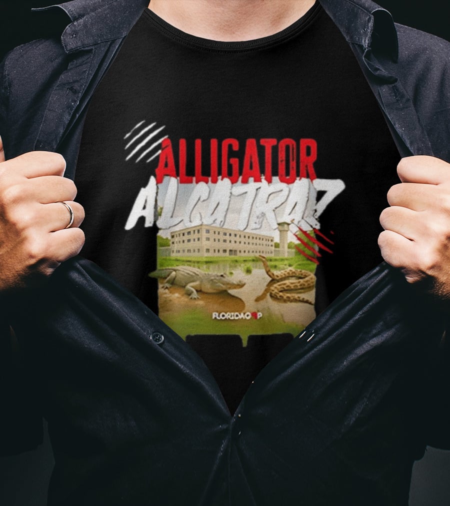 Alligator Alcatraz Florida Wildlife Scene T-Shirt