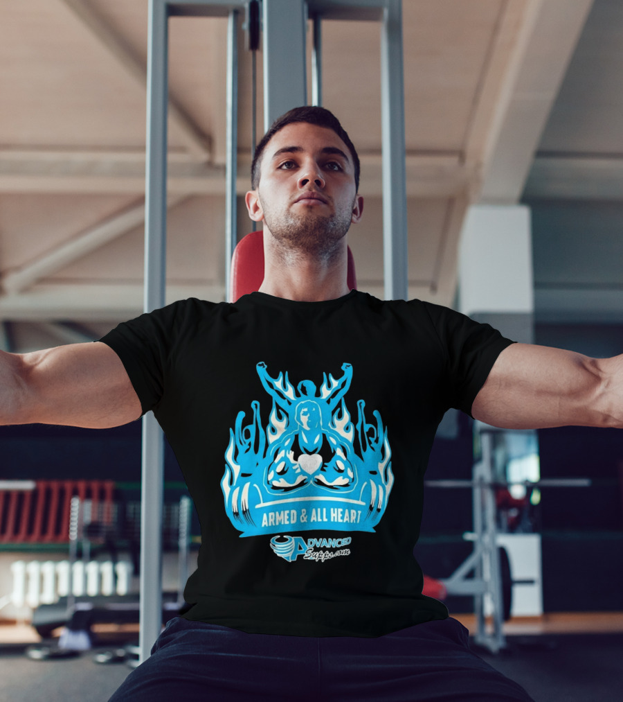 Armed & All Heart Advanced Supps Bodybuilding Fitness Motivation T-Shirt