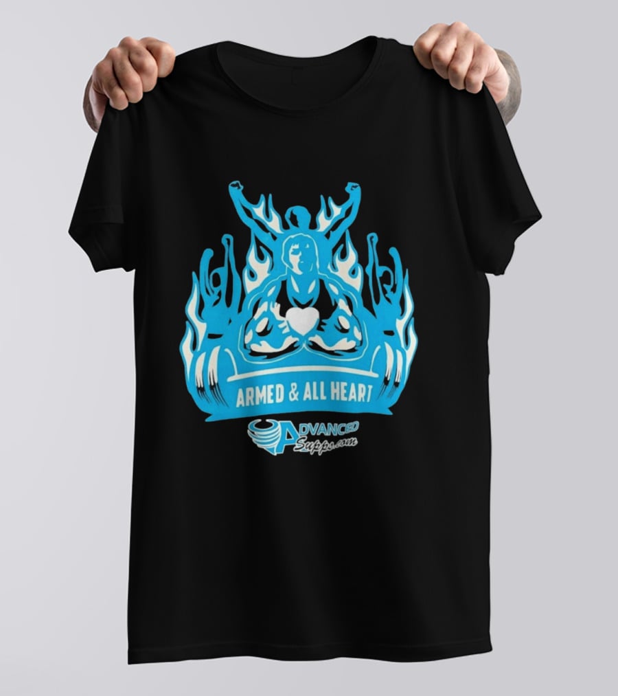 Armed & All Heart Advanced Supps Bodybuilding Fitness Motivation T-Shirt