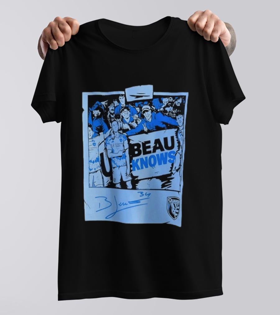 Beau Knows San Jose Earthquakes Soccer Fan Art Blue Signature T-Shirt
