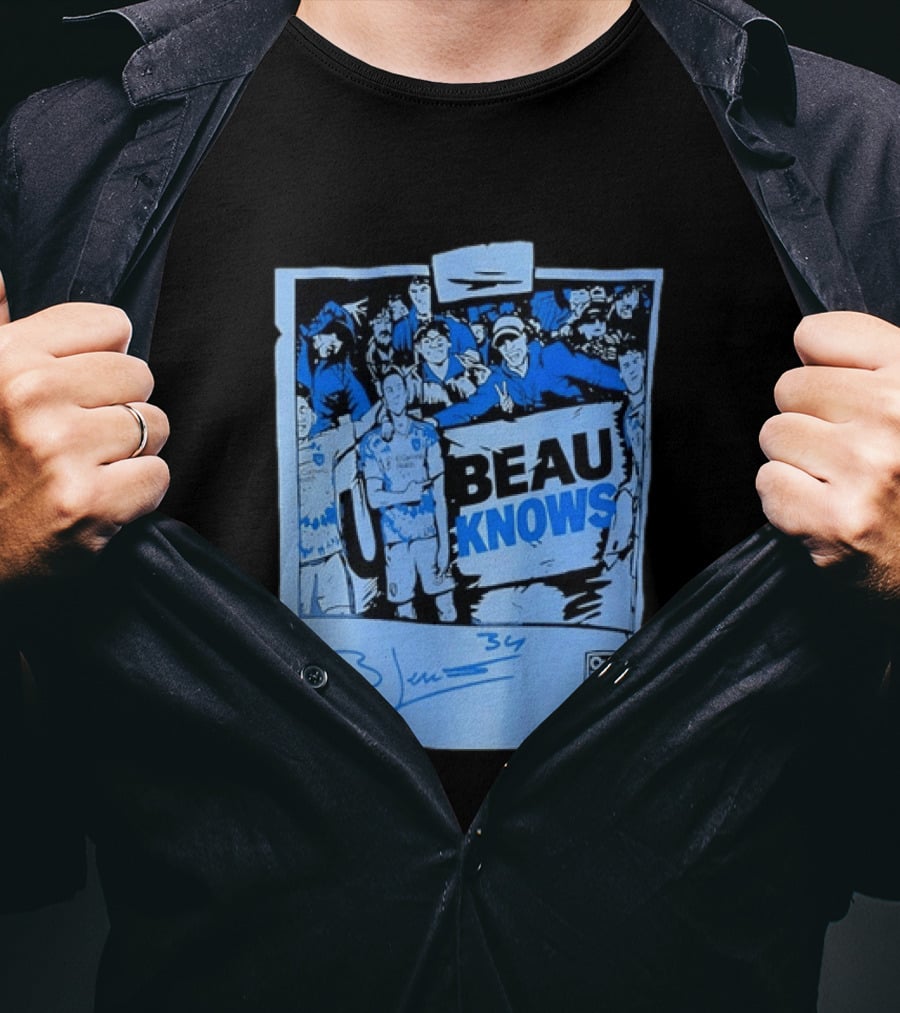 Beau Knows San Jose Earthquakes Soccer Fan Art Blue Signature T-Shirt