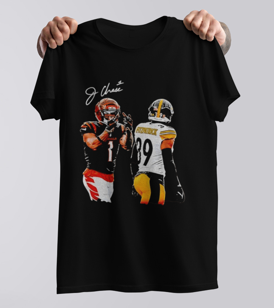 Ja'Marr Chase Vs Minkah Fitzpatrick Cincinnati Bengals Pittsburgh Steelers Football Matchup T-Shirt