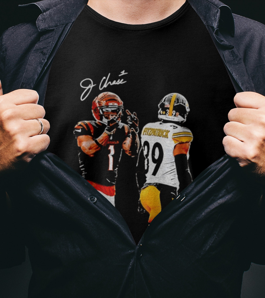 Ja'Marr Chase Vs Minkah Fitzpatrick Cincinnati Bengals Pittsburgh Steelers Football Matchup T-Shirt