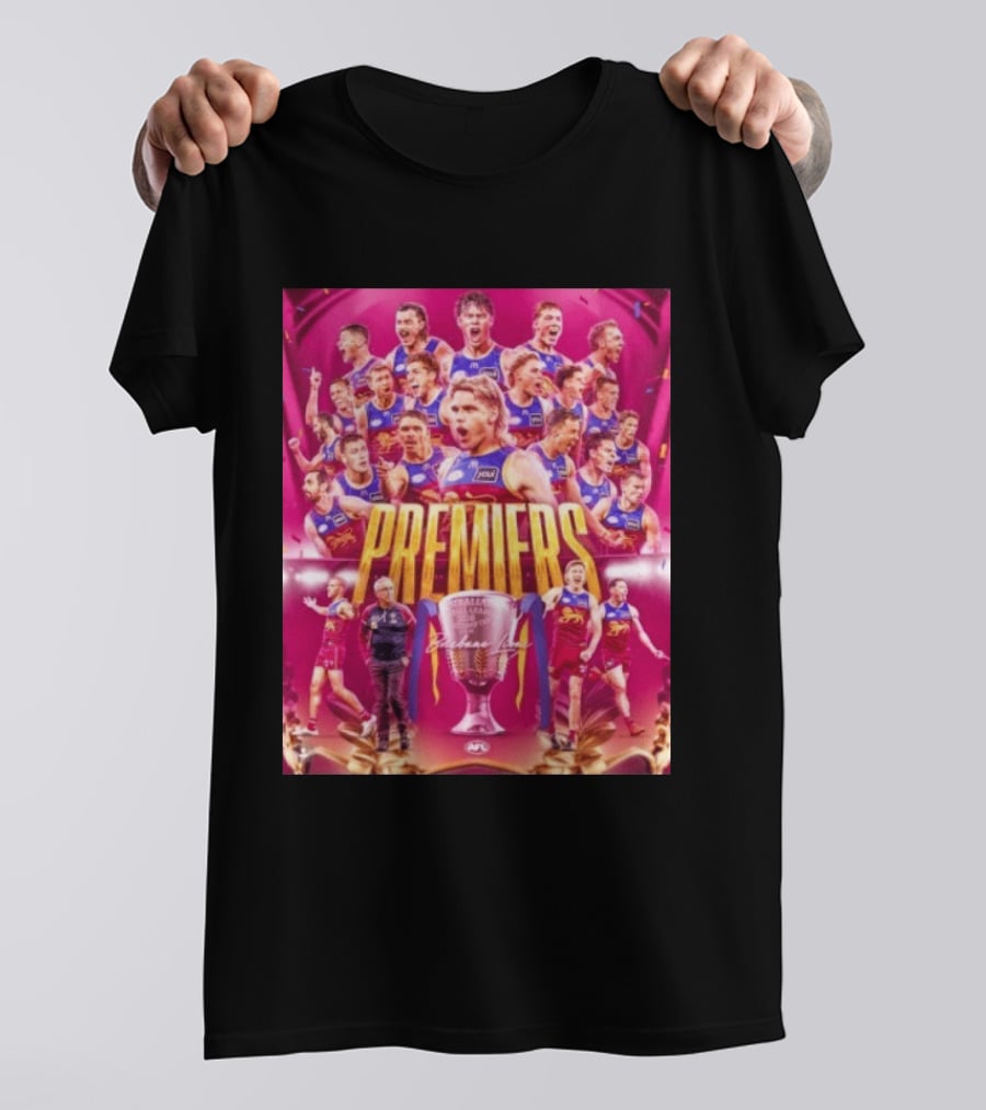Brisbane Lions AFL 2026 Premiers Premiership Cup Celebration T-Shirt