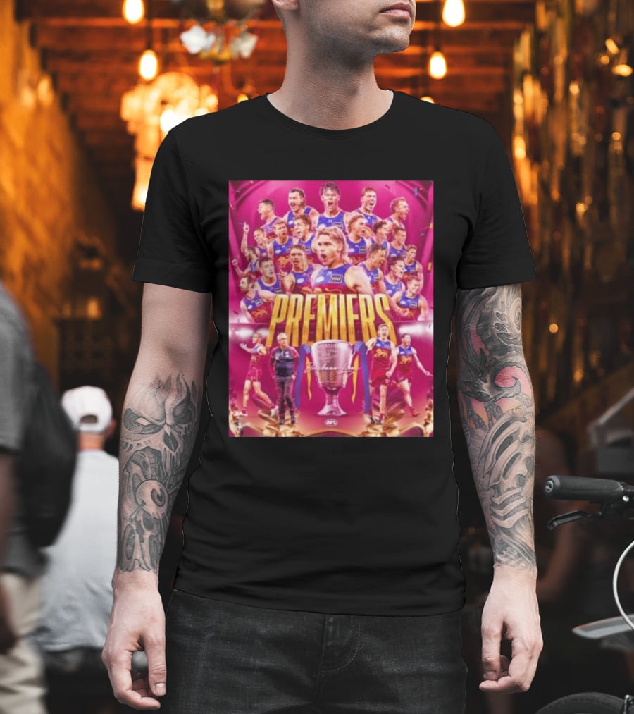 Brisbane Lions AFL 2026 Premiers Premiership Cup Celebration T-Shirt