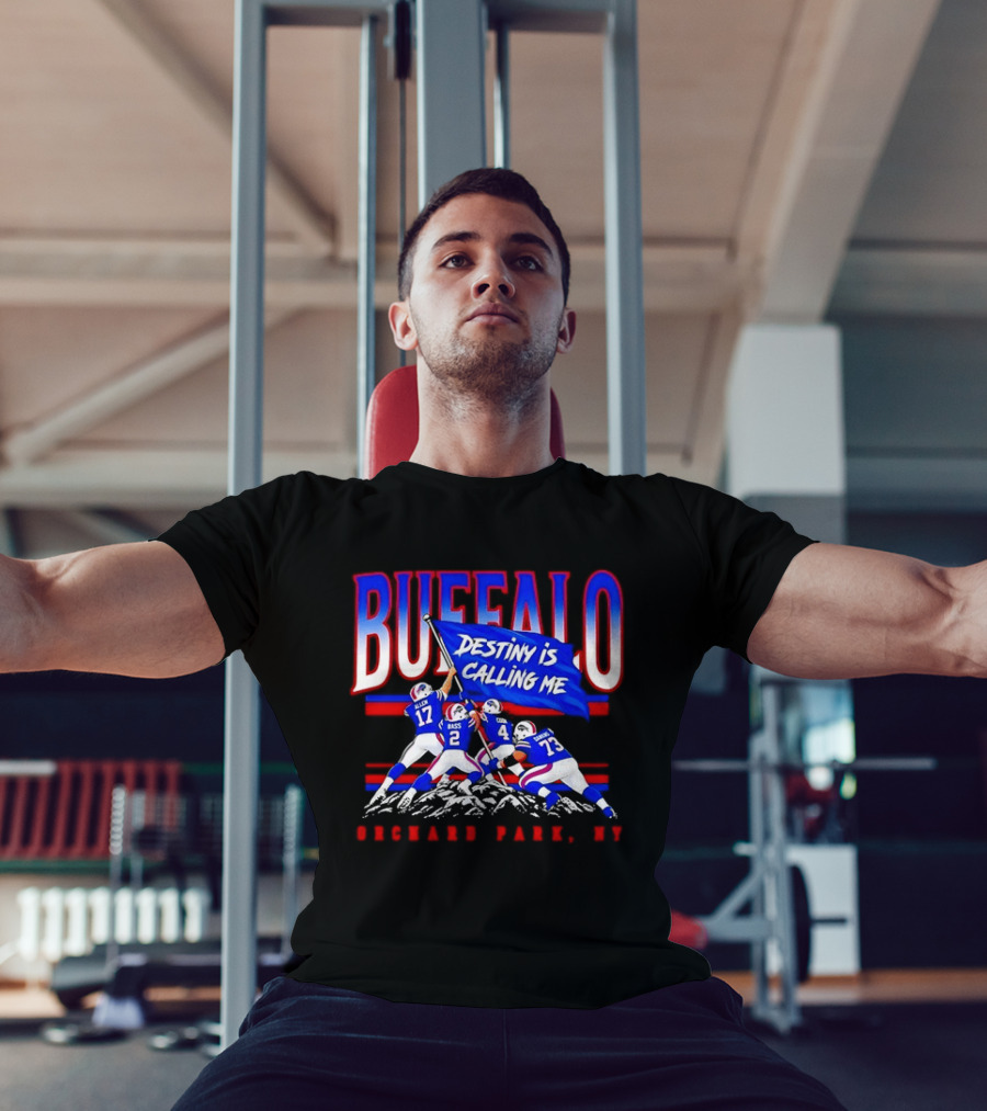 Buffalo Destiny Is Calling Me Allen Bass Cook Dawkins Orchard Park NY T-Shirt