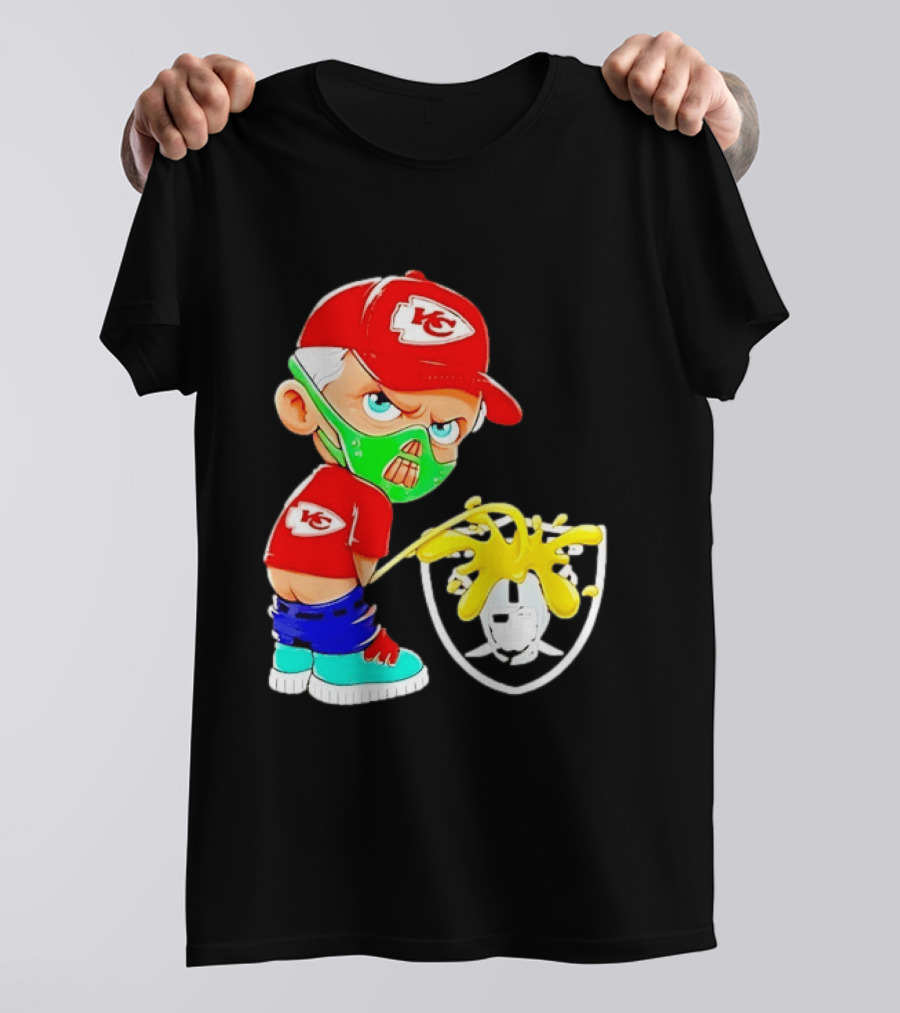 Kansas City Chiefs Fan Cartoon Rivalry With Las Vegas Raiders T-Shirt