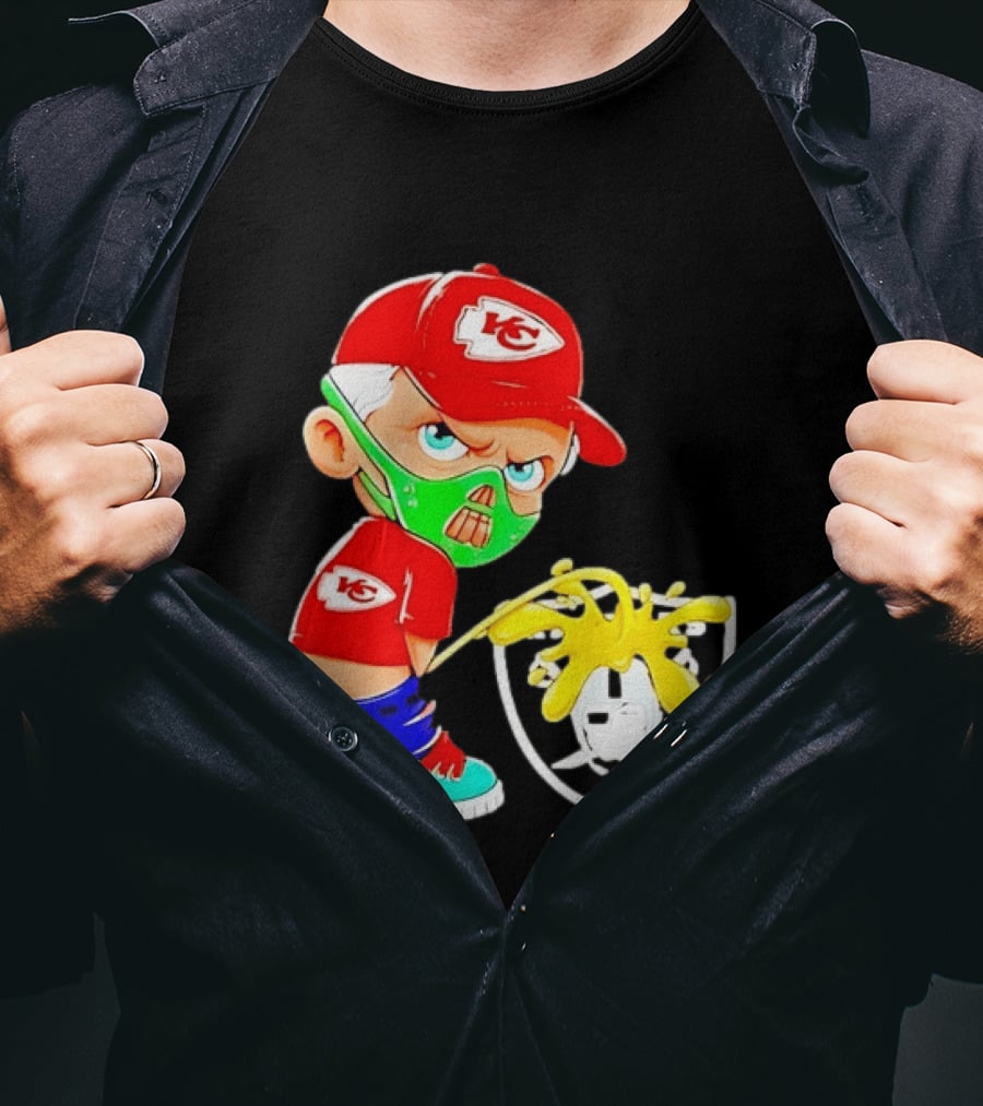 Kansas City Chiefs Fan Cartoon Rivalry With Las Vegas Raiders T-Shirt