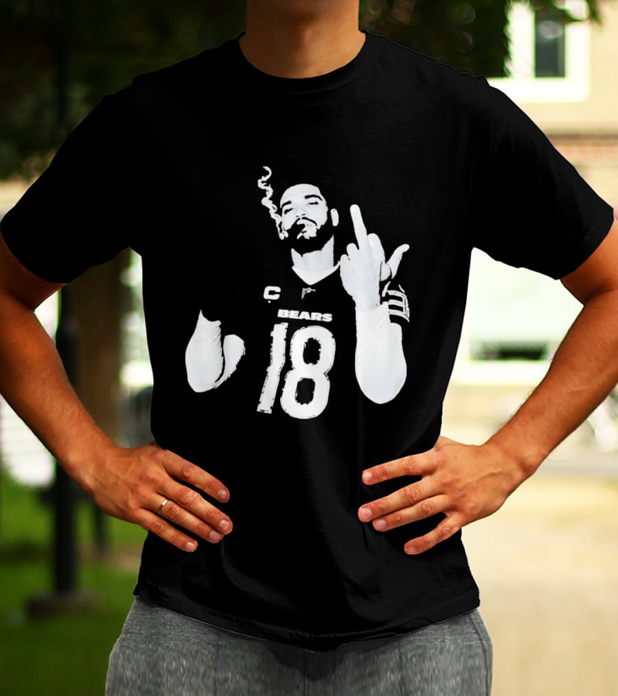 Chicago Bears 18 Player Cigar Beer Gesture Sports Fan T-Shirt