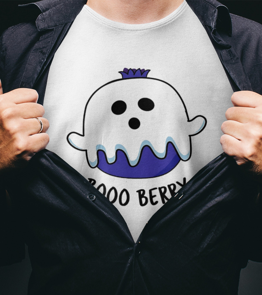 Boo Berry Ghost General Mills Cereal Inspired Booo Berry Ghost T-Shirt