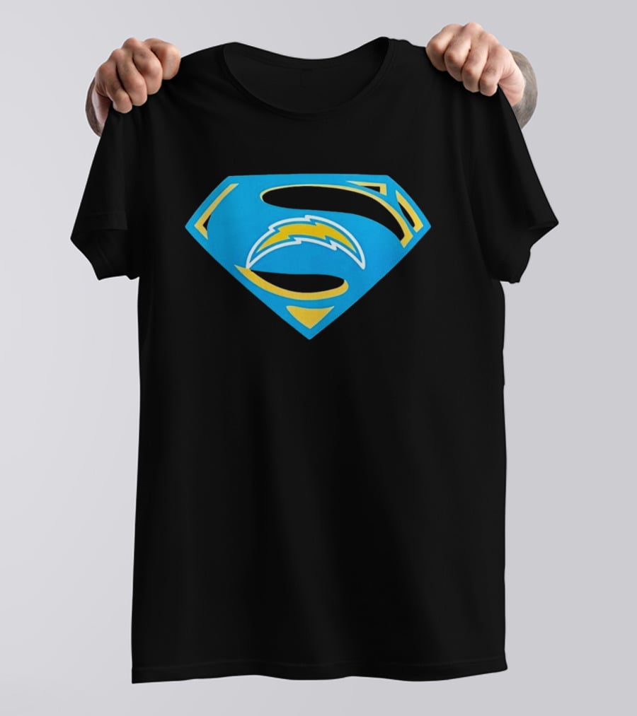 Los Angeles Chargers Superman Logo NFL Football Fan Gear T-Shirt