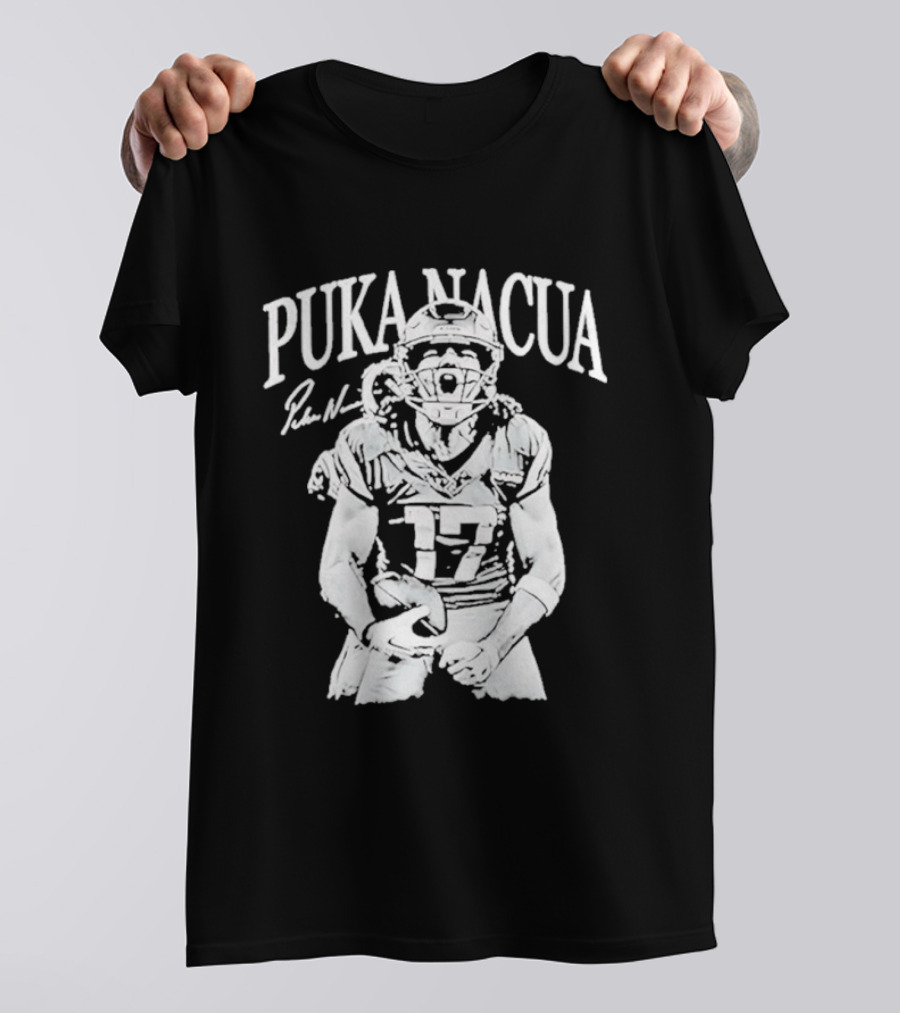 Los Angeles Rams Puka Nacua Number 17 NFL Player Signature T-Shirt