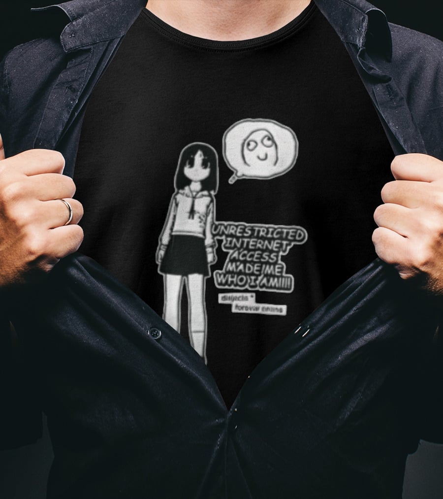 Lucky Star Kagami Hiiragi Unrestricted Internet Access Forever Anime Distincta T-Shirt