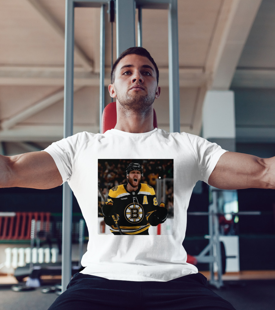 David Pastrnak Bruins Captain Announcement With Iconic Team Jersey Celebration T-Shirt