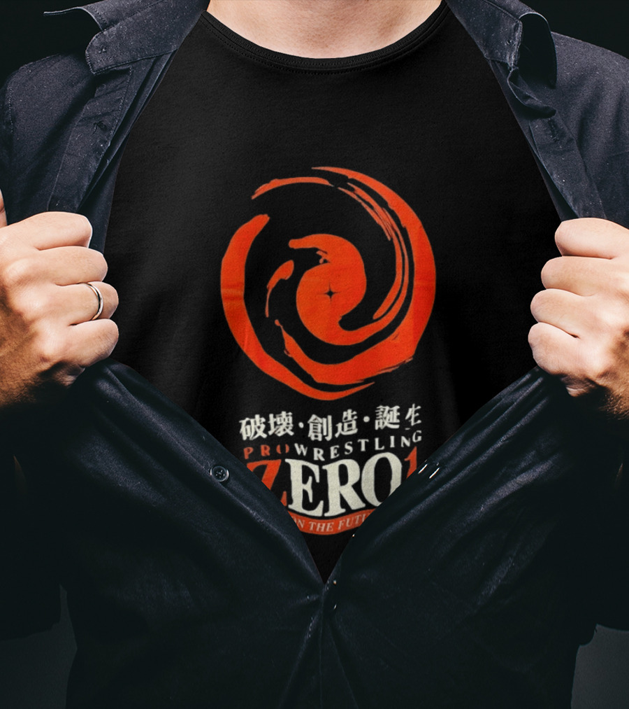 Pro Wrestling Zero1 Lock On The Future's One Breaking Creativity Birth T-Shirt