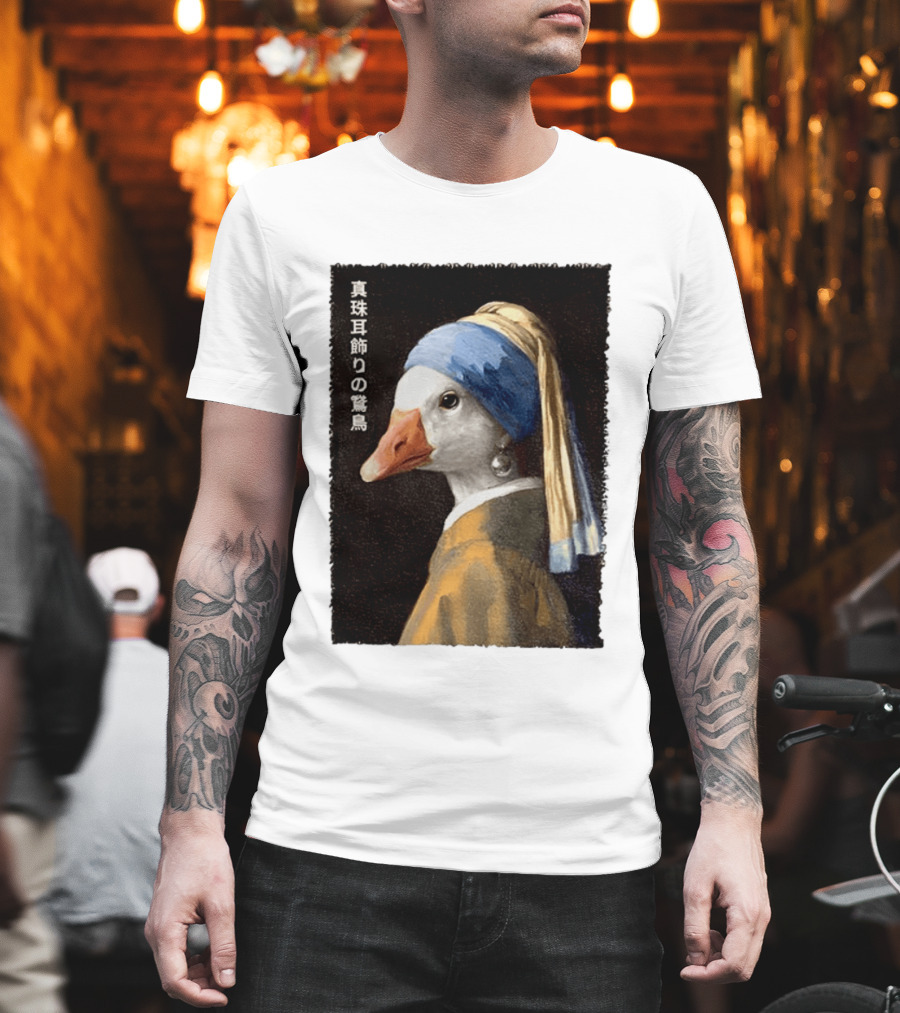 Goose With A Pearl Earring Meme Japanese T-Shirt