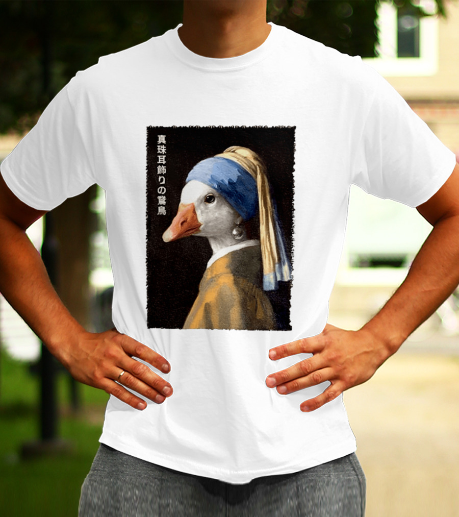Goose With A Pearl Earring Meme Japanese T-Shirt