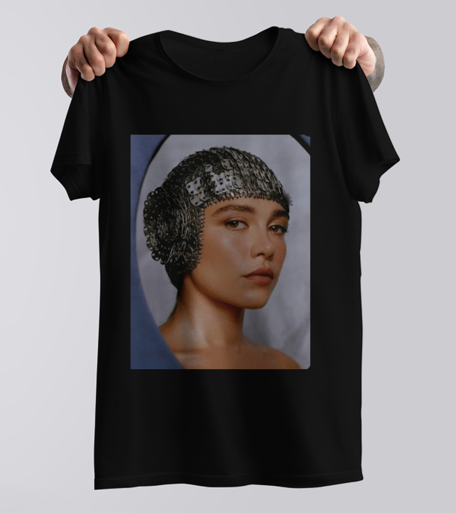 Florence Pugh Stuns On Vanity Fair With Elegant Chainmail Headpiece T-Shirt