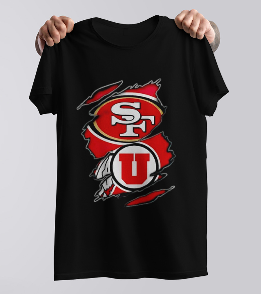 San Francisco 49ers Utah Utes SF U Ripped Combination T-Shirt