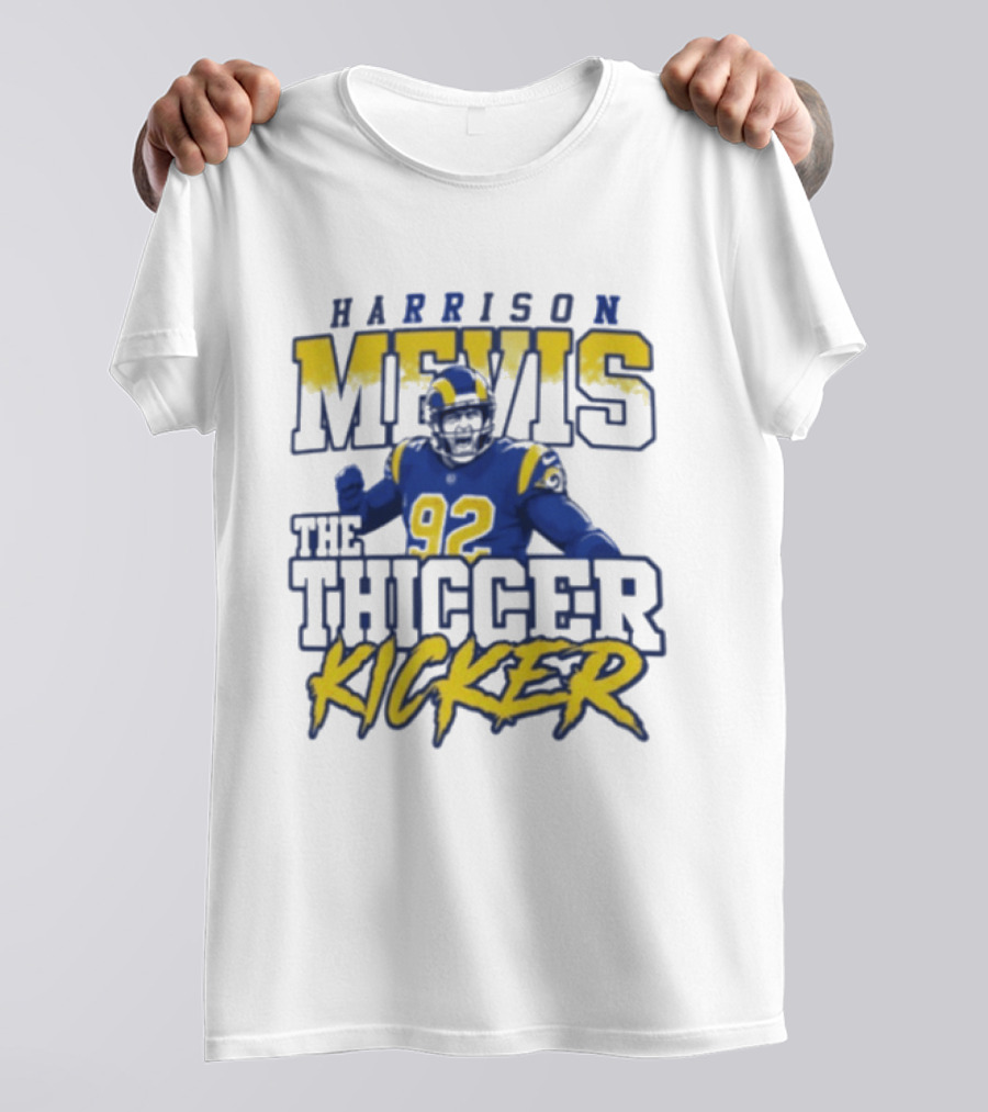 Harrison Mevis The Thiccer Kicker Rams #92 T-Shirt
