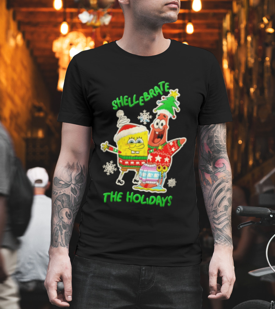 Shellebrate The Holidays With SpongeBob SquarePants And Patrick Star Festive Sweaters T-Shirt