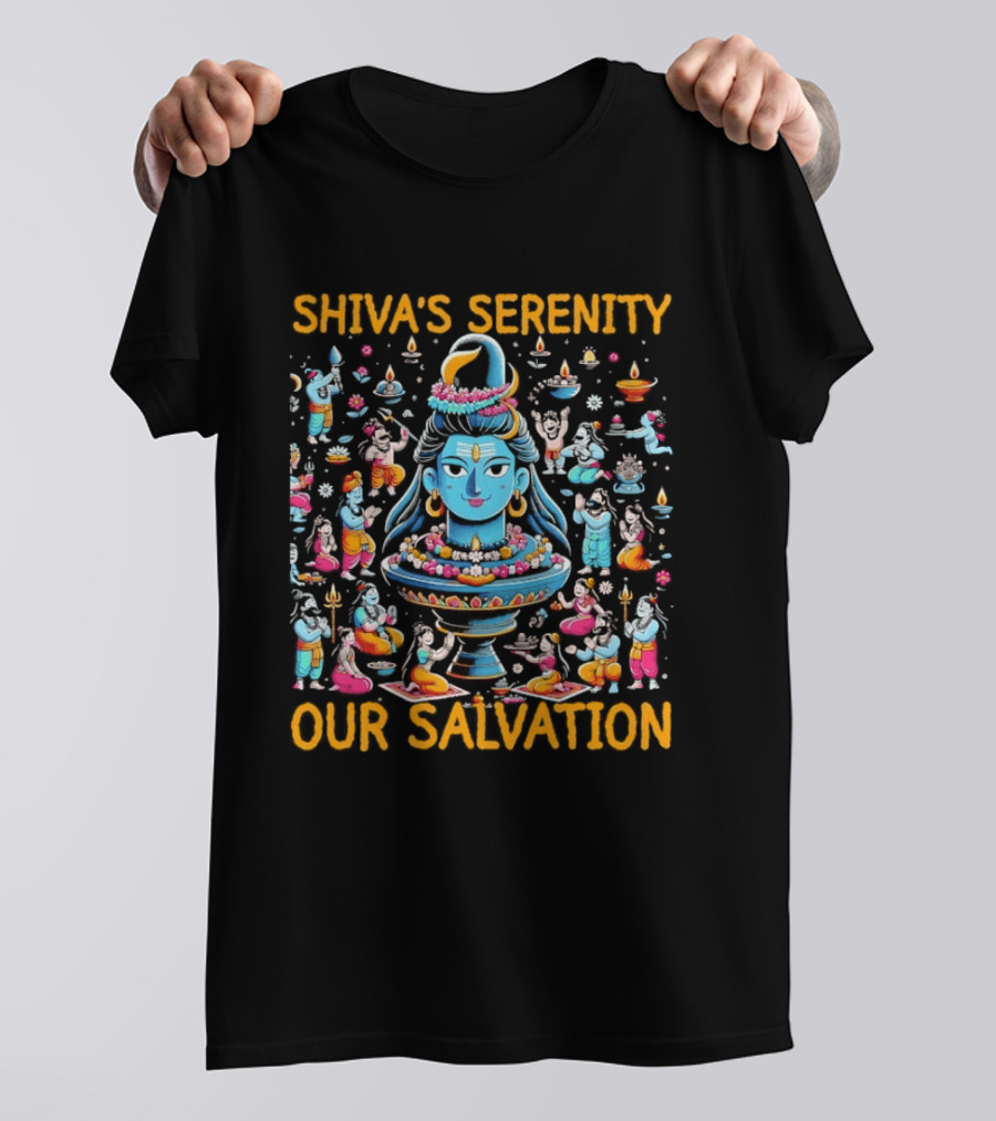 Shiva's Serenity And Salvation Lord Shiva With Divine T-Shirt