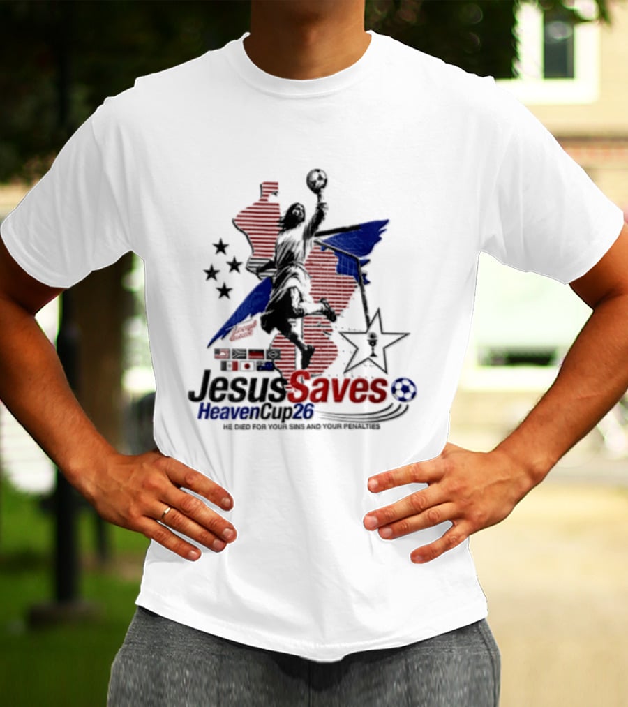 Jesus Saves Heaven Cup 26 Basketball Stars And Stripes T-Shirt