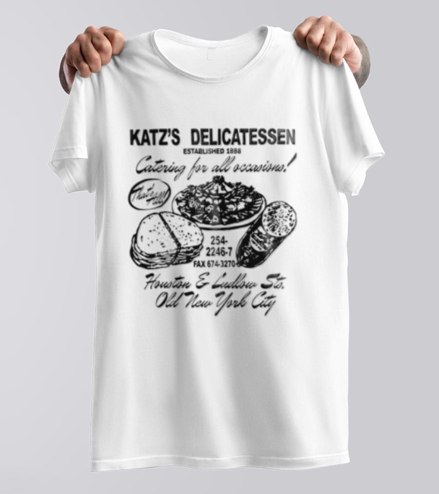 Katz's Delicatessen Catering Pastrami Houston Ludlow Old New York City T-Shirt